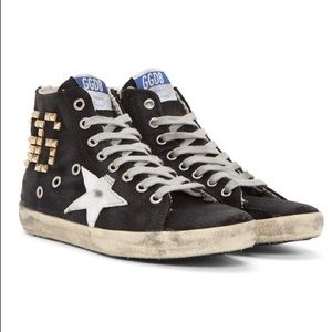 Golden Goose Black Canvas Studded Francy Sneakers